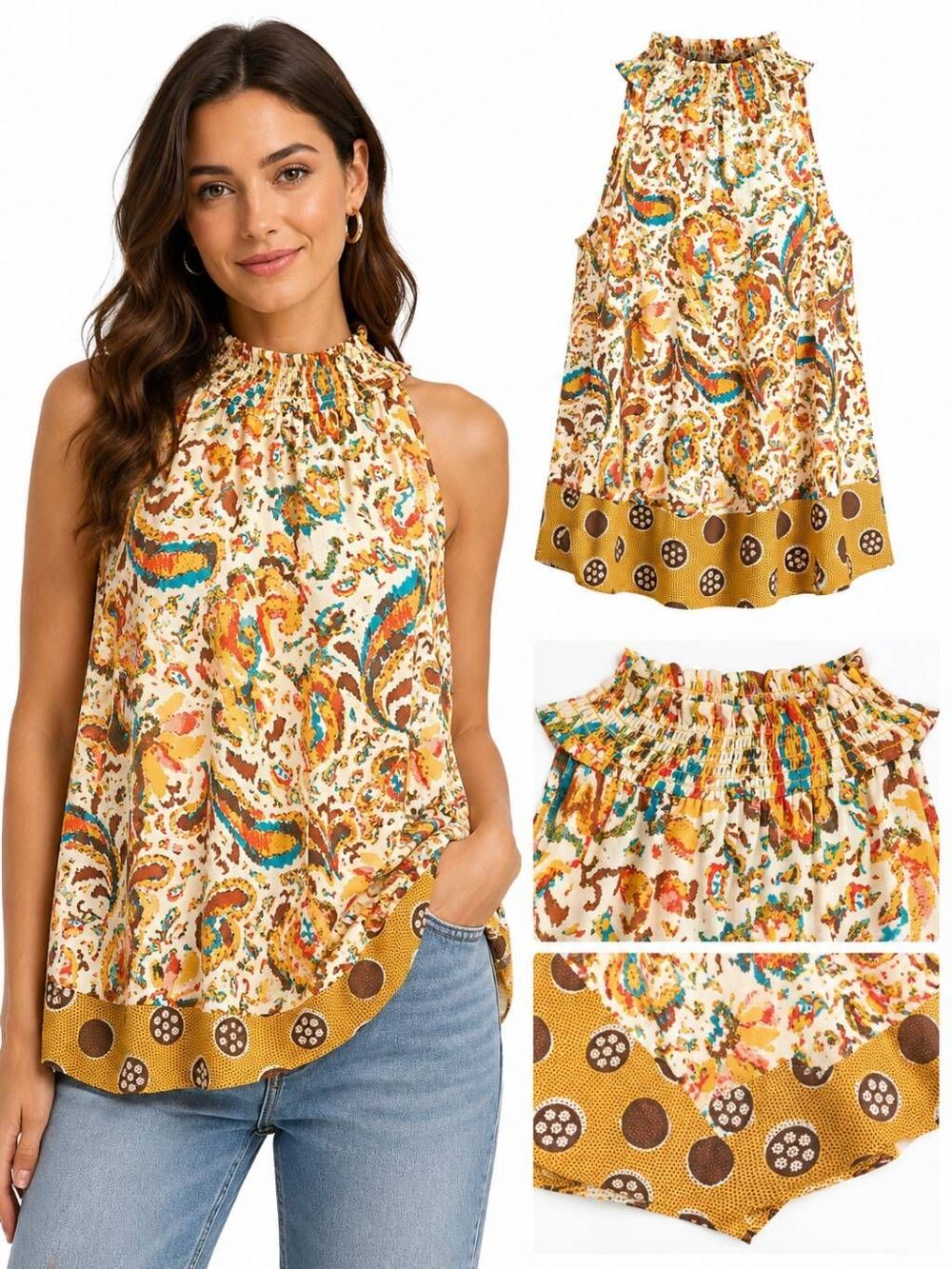 Cato Floral Sleeveless Blouse Womens M